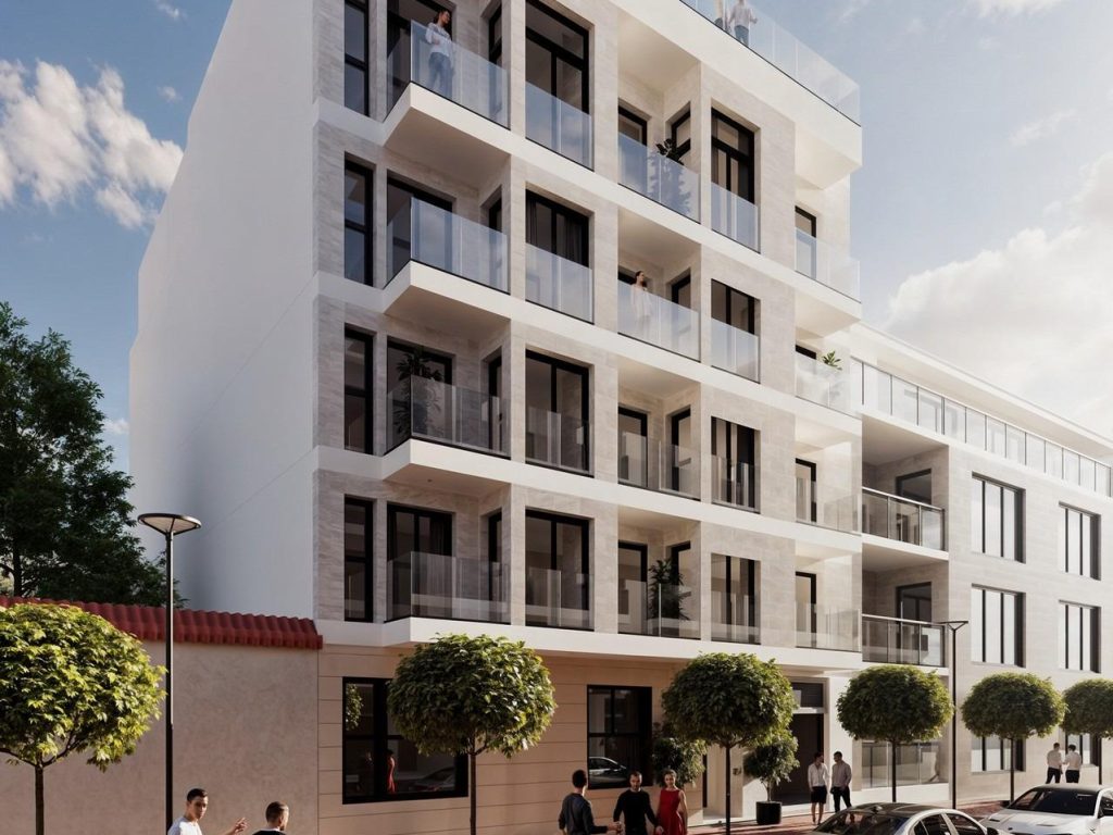 New-build apartment building in Guardamar del Segura with rooftop pool, 600 metres from the beach