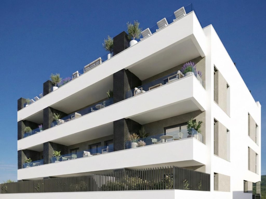 New-build 2-bedroom apartment for sale in Benijofar, Costa Blanca, with rooftop pool and modern terrace
