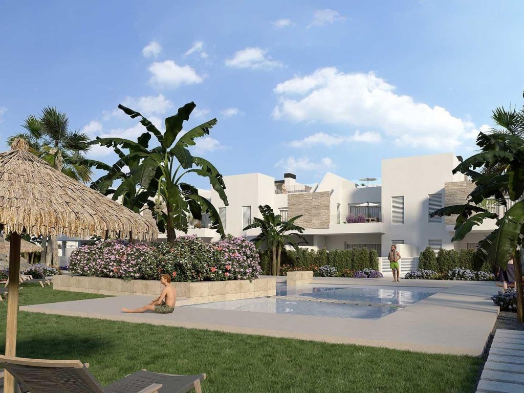 New 3-bedroom bungalow for sale in Algorfa at La Finca Golf resort with large terrace and communal pool