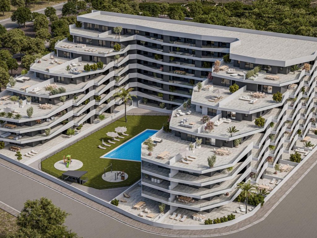 New build apartment for sale in San Miguel de Salinas with communal pool and landscaped gardens, Costa Blanca